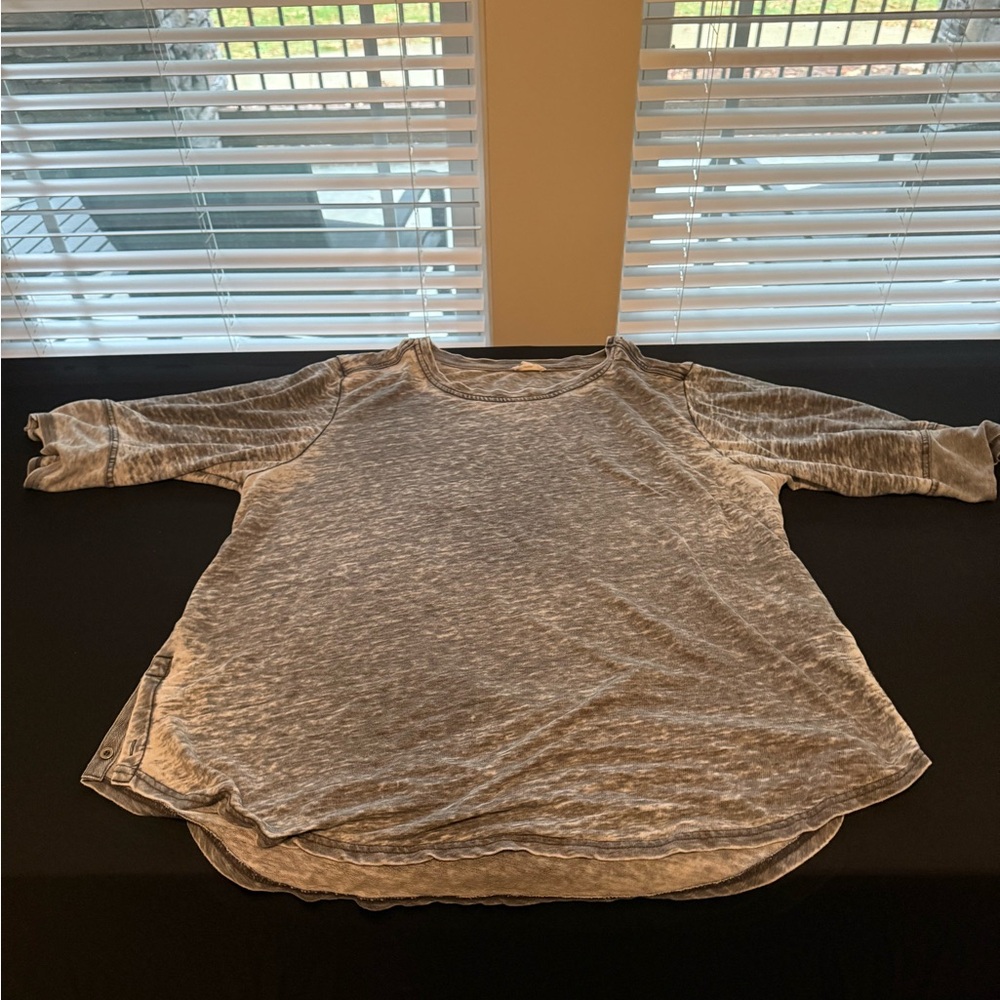 Casual Gray 3/4 Sleeve Women's Top